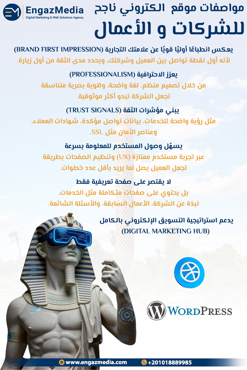 مواصفات موقع الكتروني ناجح للشركات و الأعمال