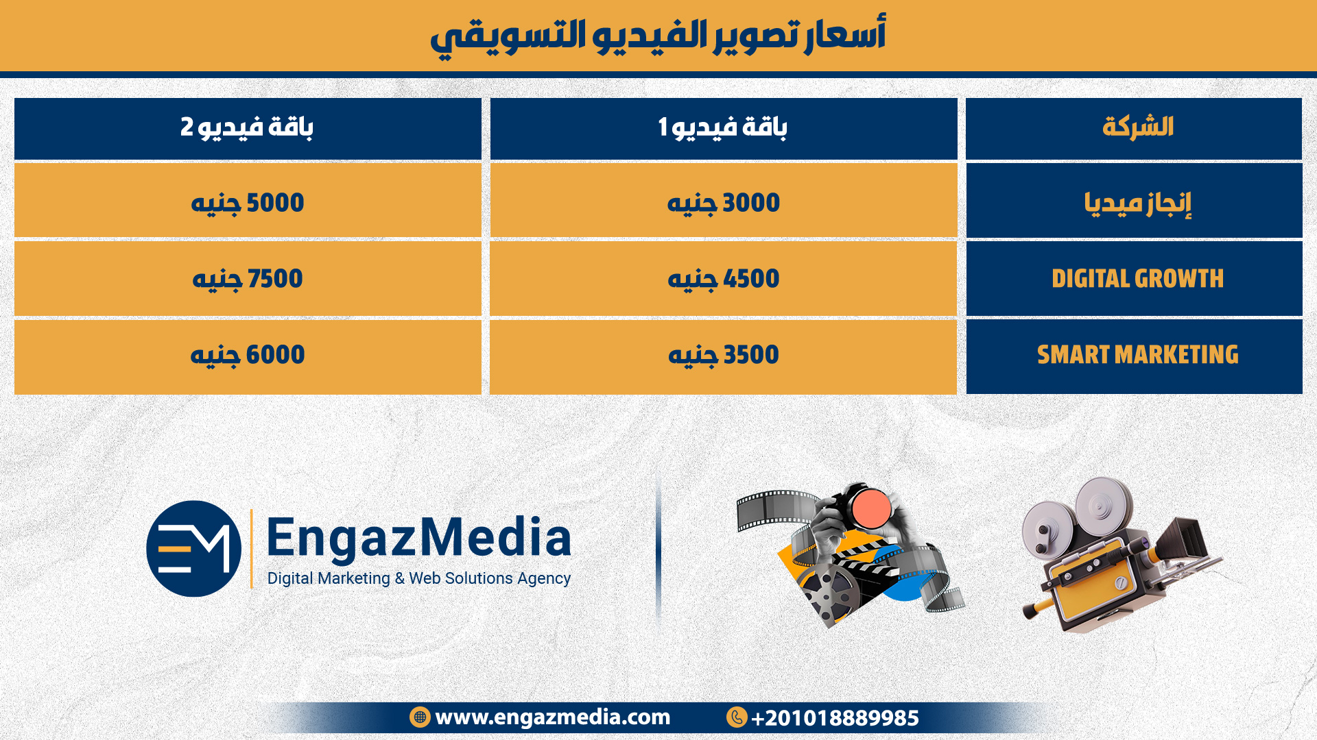 أسعار تصوير الفيديو التسويقي
