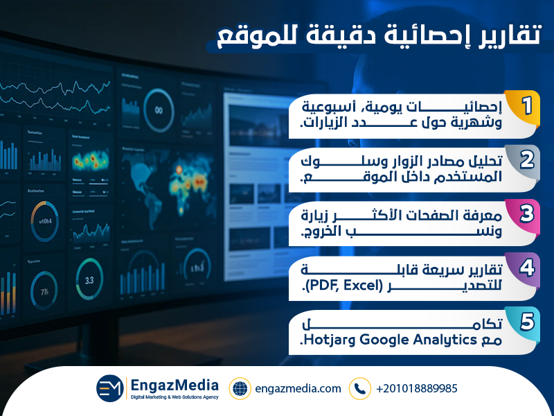 تقارير إحصائية دقيقة للموقع