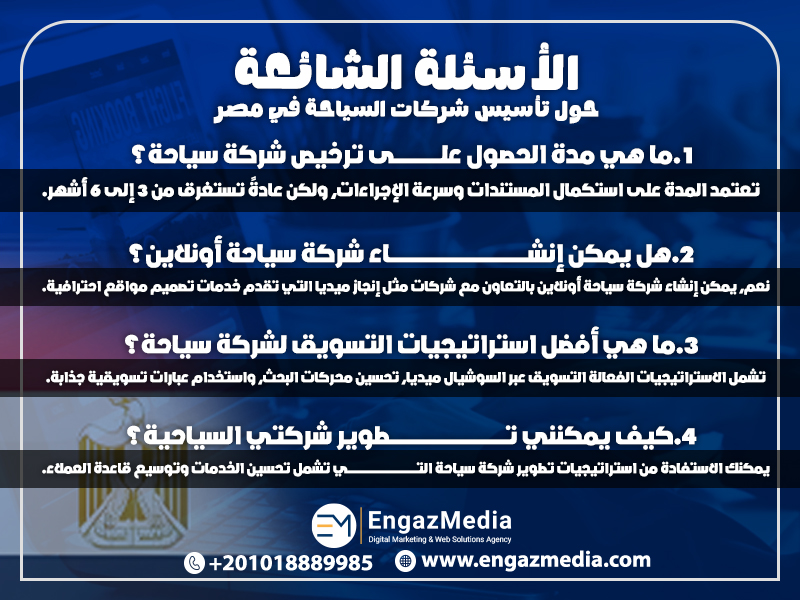 الأسئلة الشائعة حول تأسيس شركات السياحة في مصر