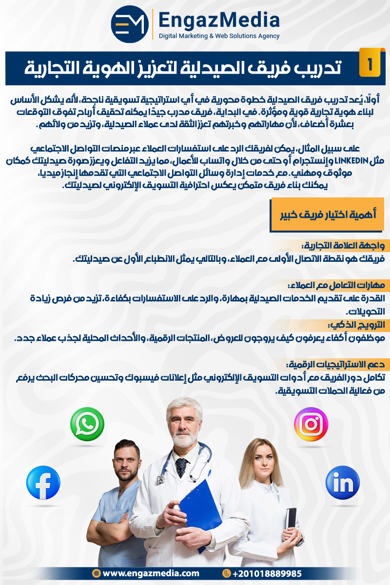 تدريب فريق الصيدلية لتعزيز الهوية التجارية