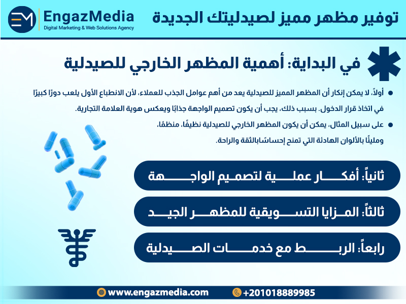 1. توفير مظهر مميز لصيدليتك الجديدة
