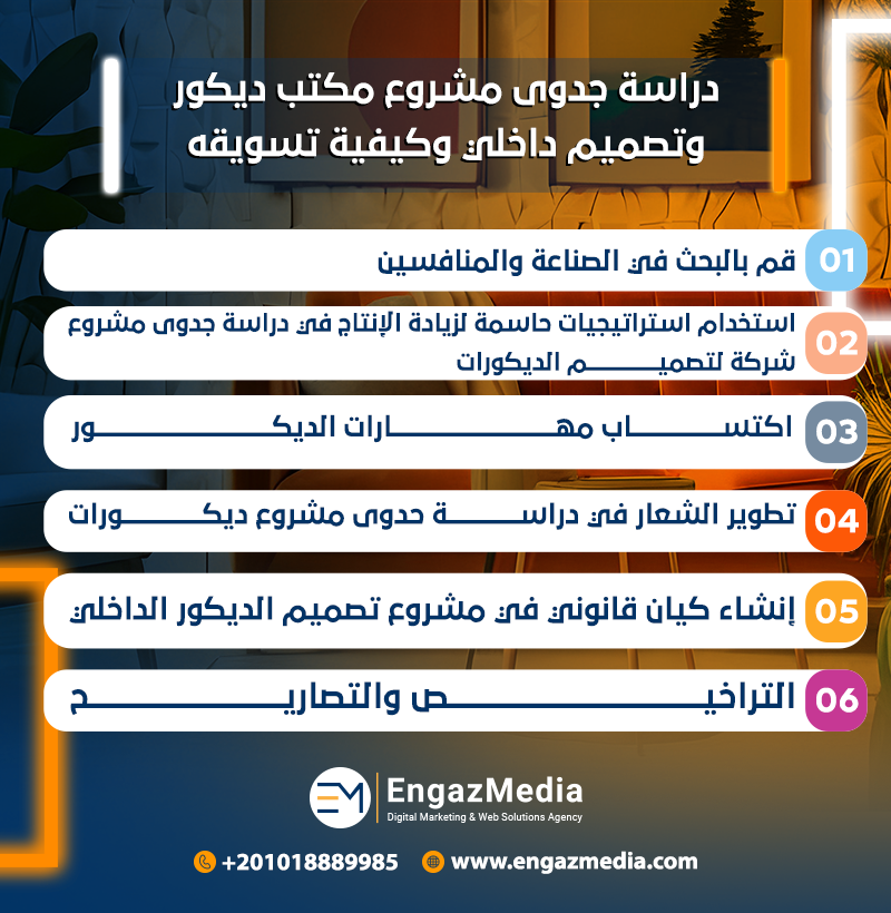 دراسة جدوى مشروع مكتب ديكور وتصميم داخلي وكيفية تسويقه