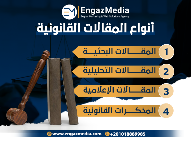 أنواع المقالات القانونية 
