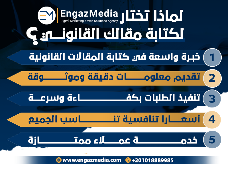 لماذا تختار انجاز ميديا لكتابة مقالك القانوني؟
