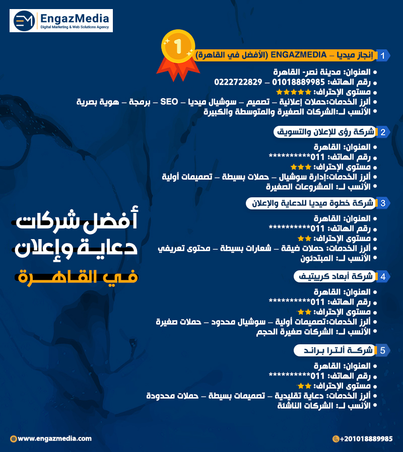 أفضل شركات دعاية وإعلان في القاهرة