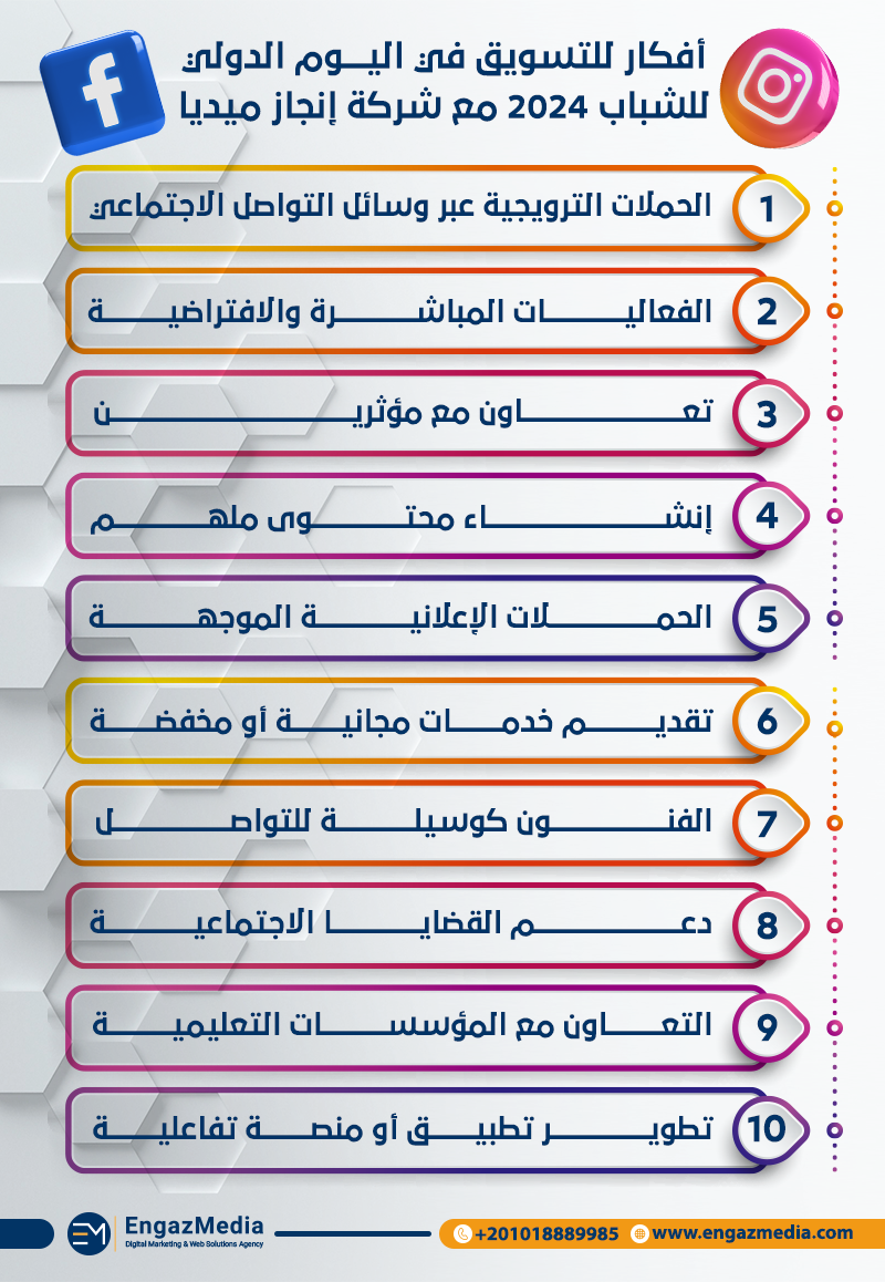 أفكار للتسويق في اليوم الدولي للشباب 2024 مع شركة إنجاز ميديا
