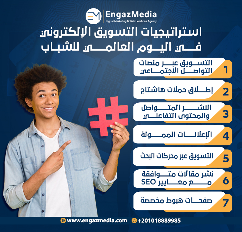 استراتيجيات التسويق الإلكتروني في اليوم الدولي للشباب
