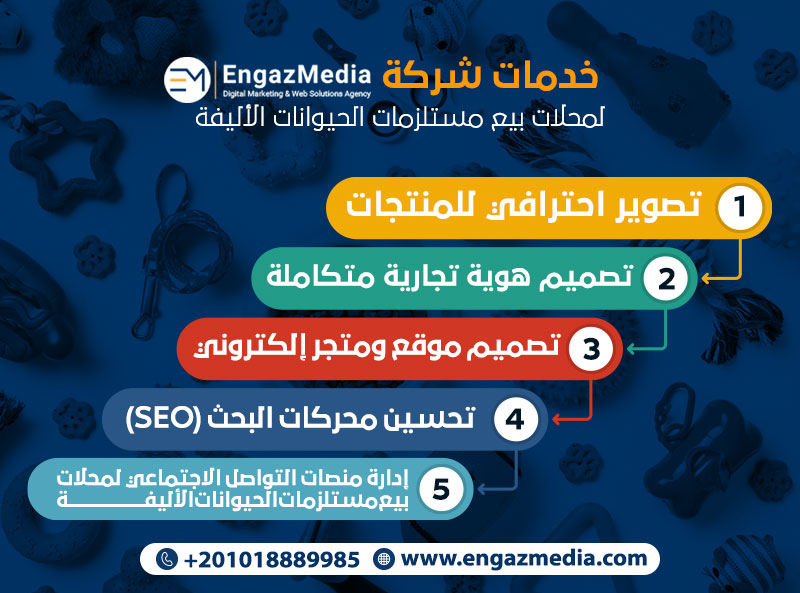 خدمات شركة إنجاز ميديا لمحلات بيع مستلزمات الحيوانات الأليفة