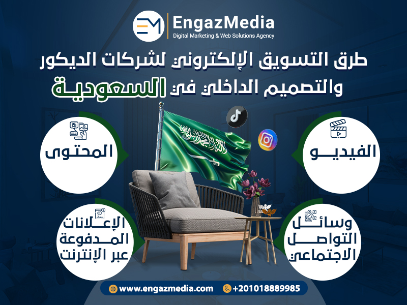 طرق التسويق الإلكتروني لشركات الديكور والتصميم الداخلي في السعودية