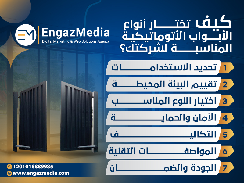 كيف تختار أنواع الأبواب الأتوماتيكية المناسبة لشركتك؟

