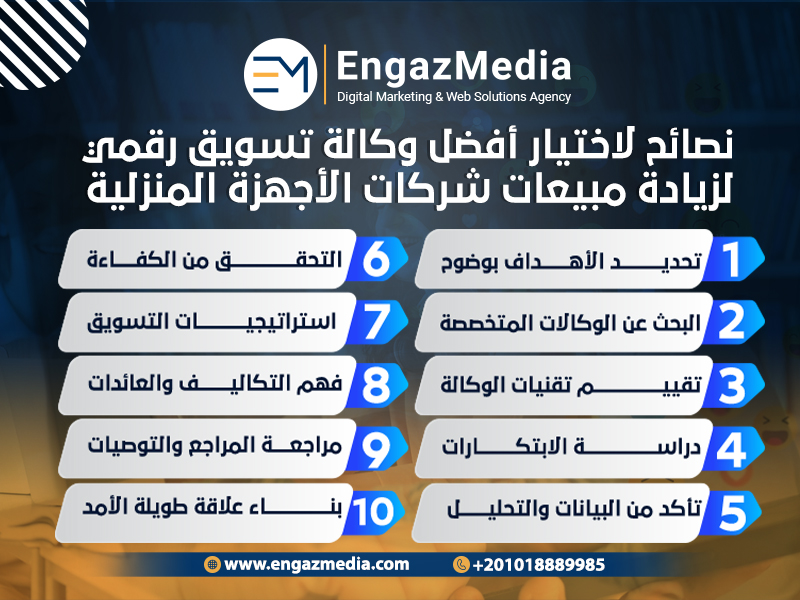 نصائح لاختيار أفضل وكالة تسويق رقمي لزيادة مبيعات شركات الأجهزة المنزلية