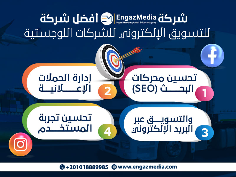 شركة إنجاز ميديا أفضل شركة للتسويق الإلكتروني للشركات اللوجستية  