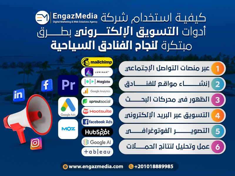 كيفية استخدام شركة إنجاز ميديا أدوات التسويق الإلكتروني بطرق مبتكرة لنجاح الفنادق السياحية