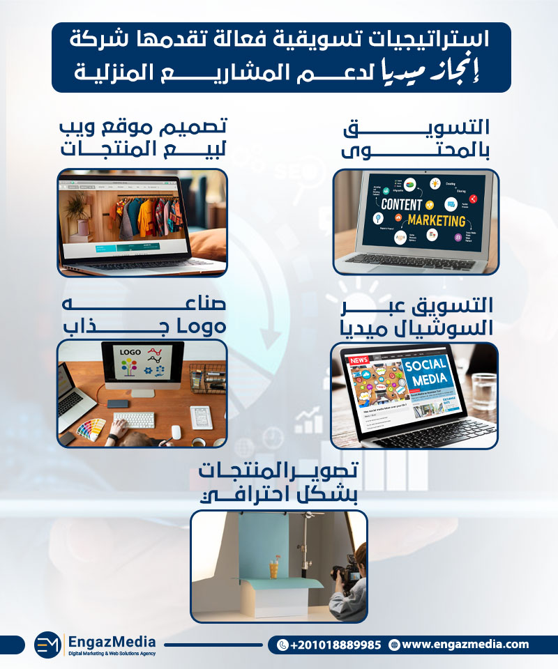 استراتيجيات تسويقية فعالة تقدمها شركة إنجاز ميديا لدعم المشاريع المنزلية
