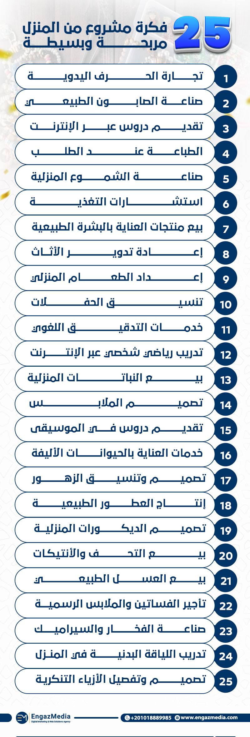 25 فكرة مشروع من المنزل مربحة وبسيطة