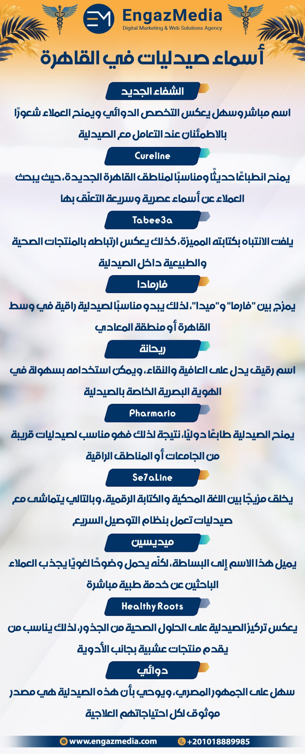 أسماء صيدليات في القاهرة