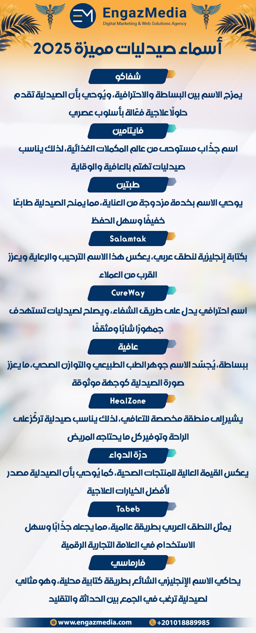 أسماء صيدليات مميزة 2025