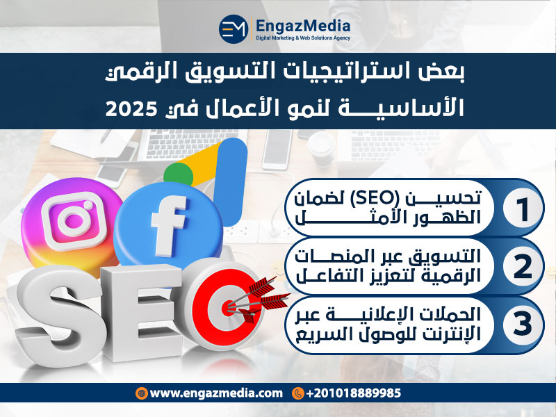 بعض استراتيجيات التسويق الرقمي الأساسية لنمو الأعمال في 2025
