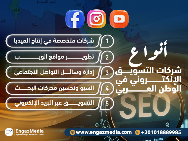 أنواع شركات التسويق الإلكتروني في الوطن العربي