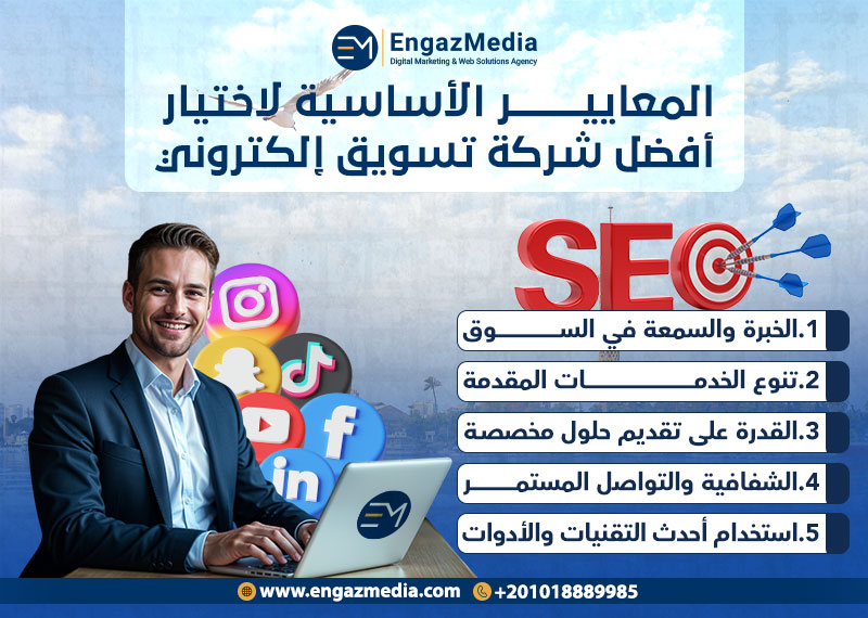المعايير الأساسية لاختيار أفضل شركة تسويق إلكتروني