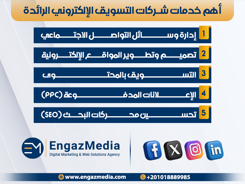 أهم خدمات شـركات التسويق الإلكتروني الرائدة