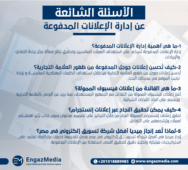الأسئلة الشائعة عن إدارة الإعلانات المدفوعة
