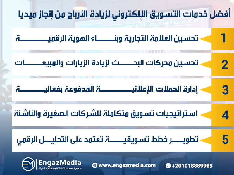 أفضل خدمات التسويق الإلكتروني لزيادة الأرباح من إنجاز ميديا