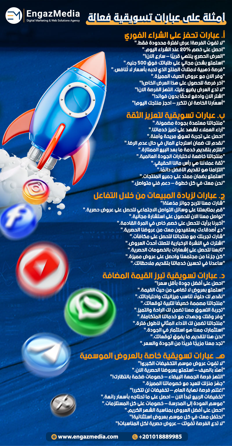 أمثلة على عبارات تسويقية فعالة