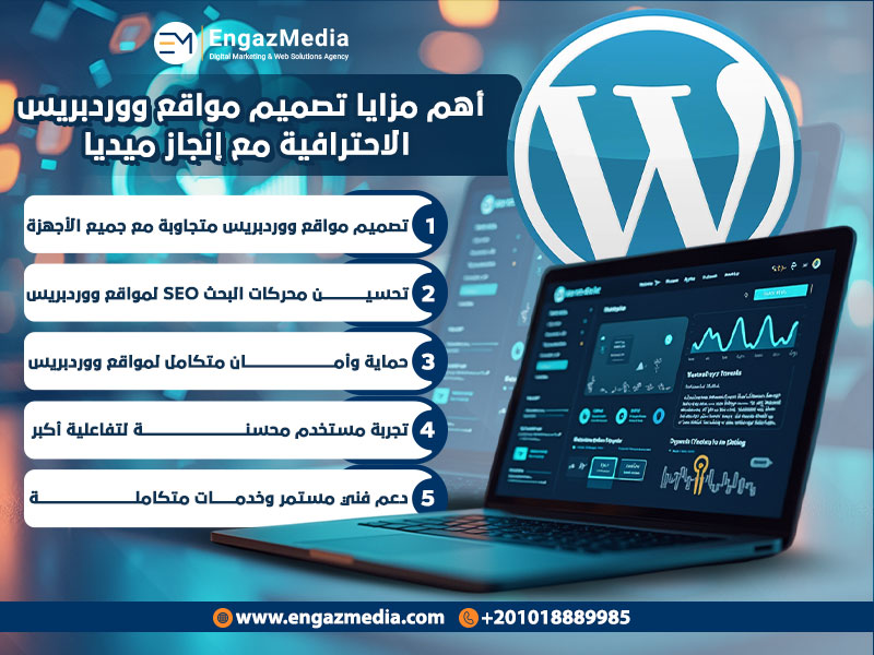 أهم مزايا تصميم مواقع ووردبريس الاحترافية مع إنجاز ميديا