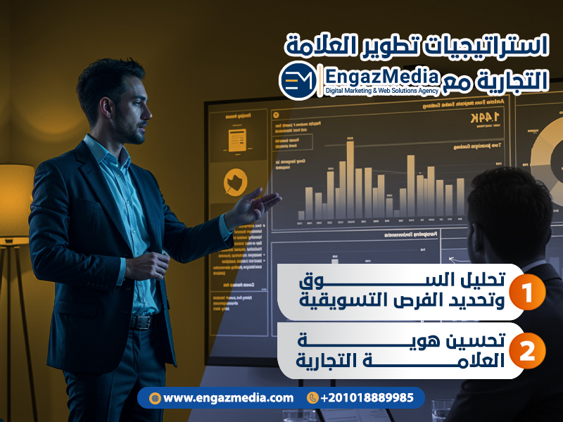 1. استراتيجيات تطوير العلامة التجارية مع إنجاز ميديا
