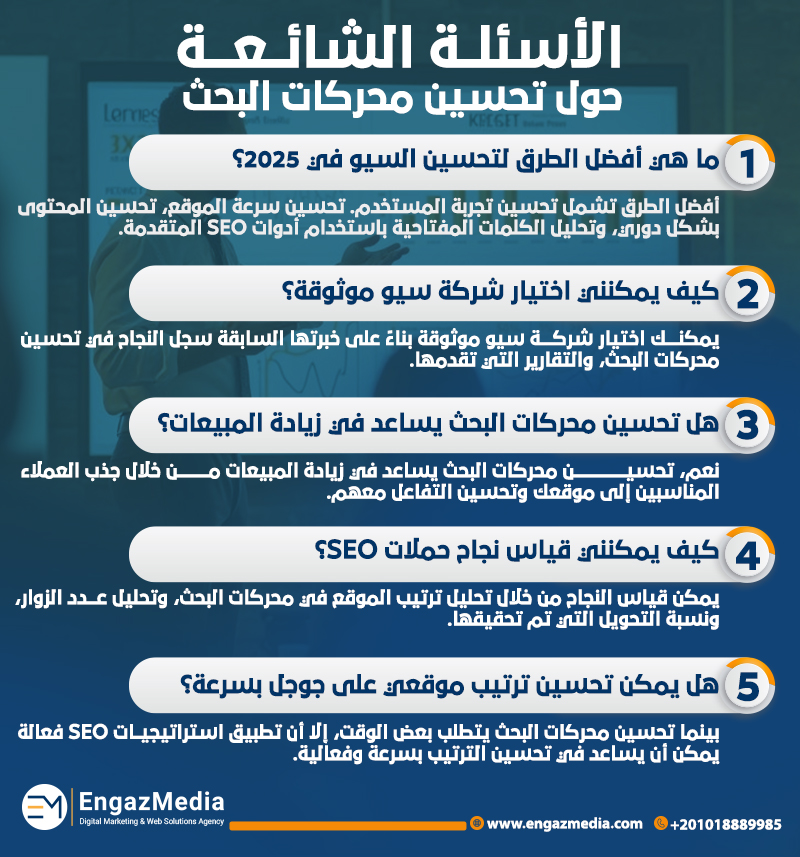 الأسئلة الشائعة حول تحسين محركات البحث