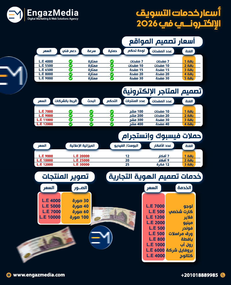 أسعار خدمات التسويق الإلكتروني في 2026