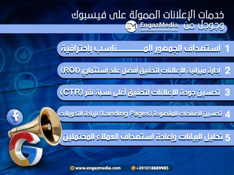 خدمات الإعلانات الممولة على فيسبوك وجوجل من إنجاز ميديا