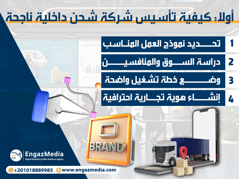 أولا: كيفية تأسيس شركة شحن داخلية ناجحة