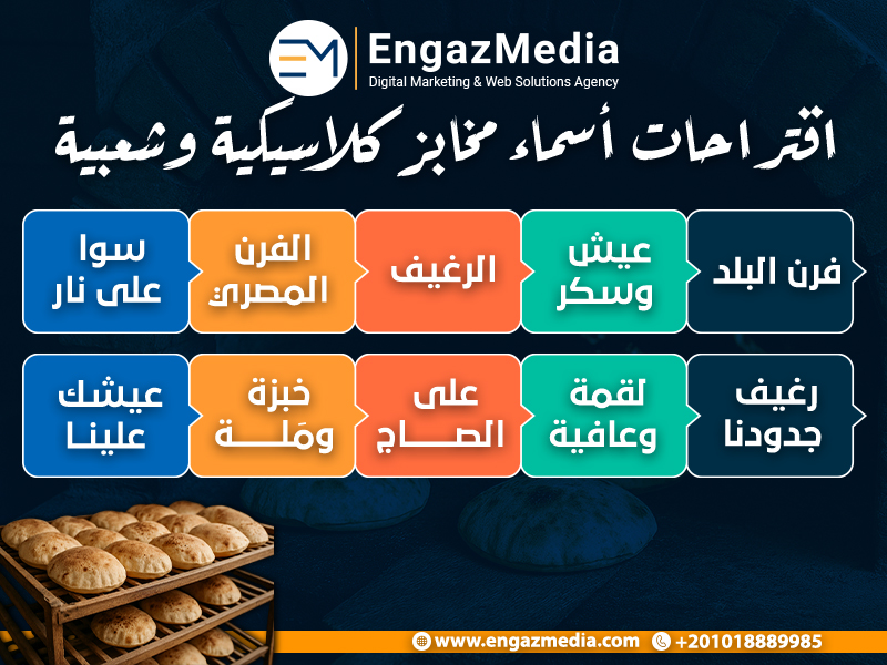مقترحات أسماء مخابز كلاسيكية وشعبية