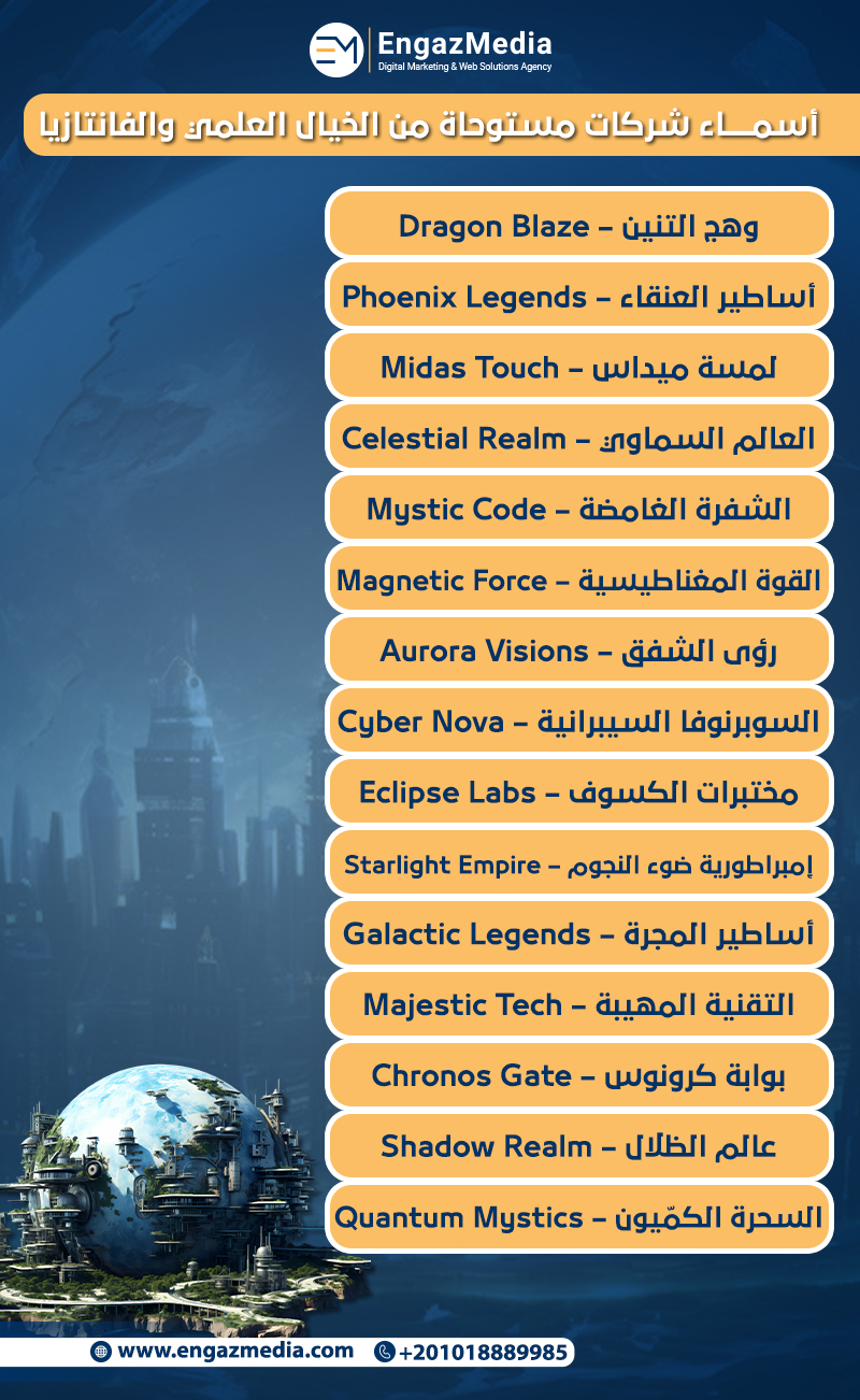 أسماء شركات مستوحاة من الخيال العلمي والفانتازيا