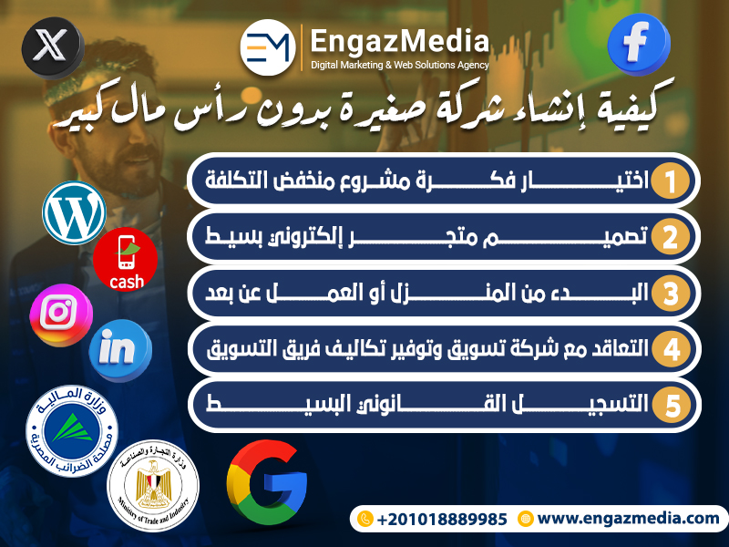 كيفية إنشاء شركة صغيرة بدون رأس مال كبير 
