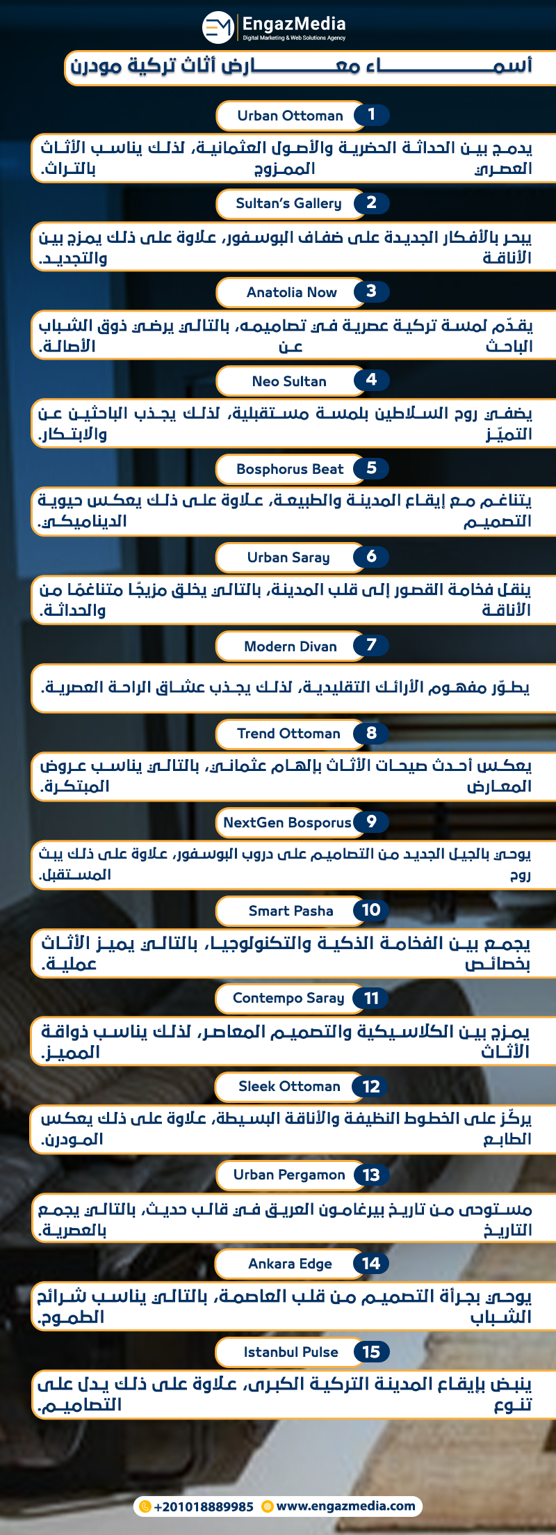 أسماء معارض أثاث تركية مودرن
