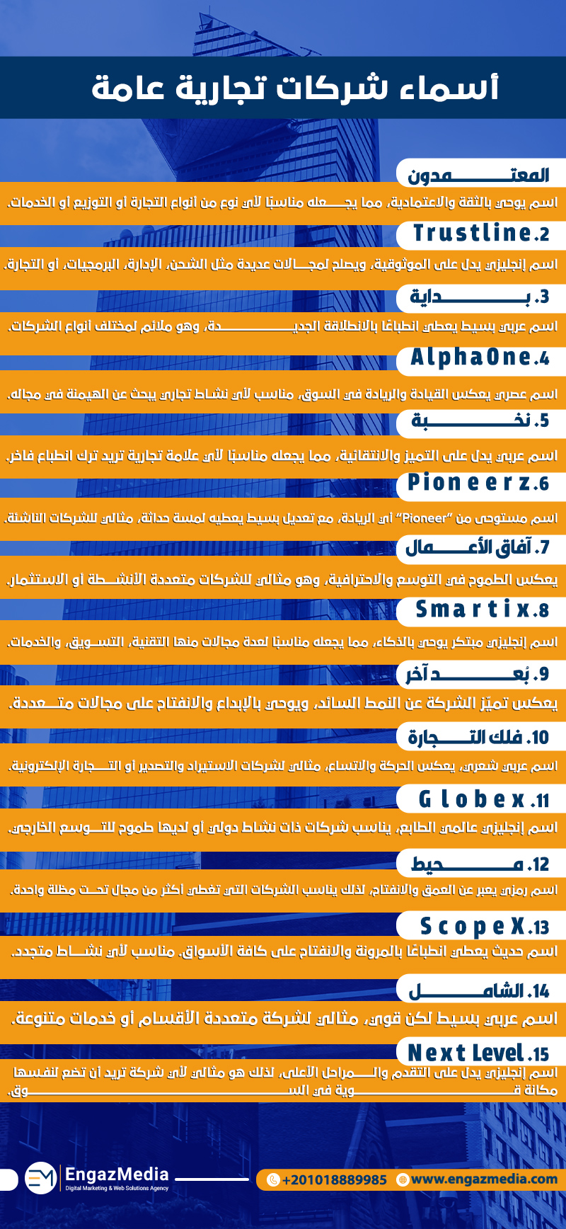 أسماء شركات تجارية عامة