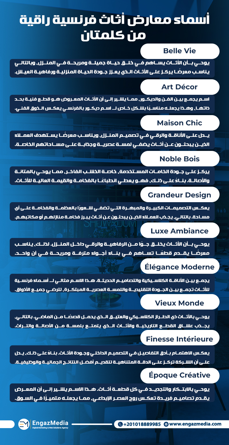 أسماء معارض أثاث فرنسية راقية من كلمتان