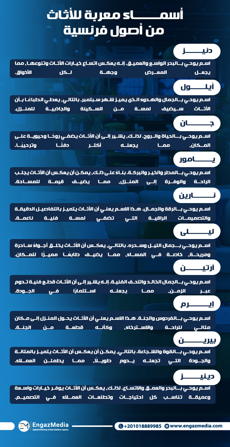 أسماء معربة للأثاث من أصول فرنسية