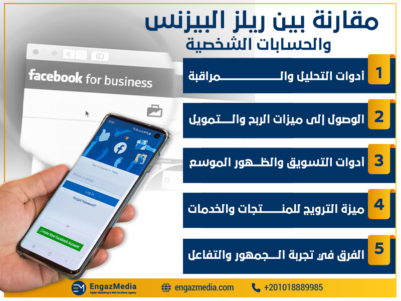 مقارنة بين ريلز البيزنس والحسابات الشخصية