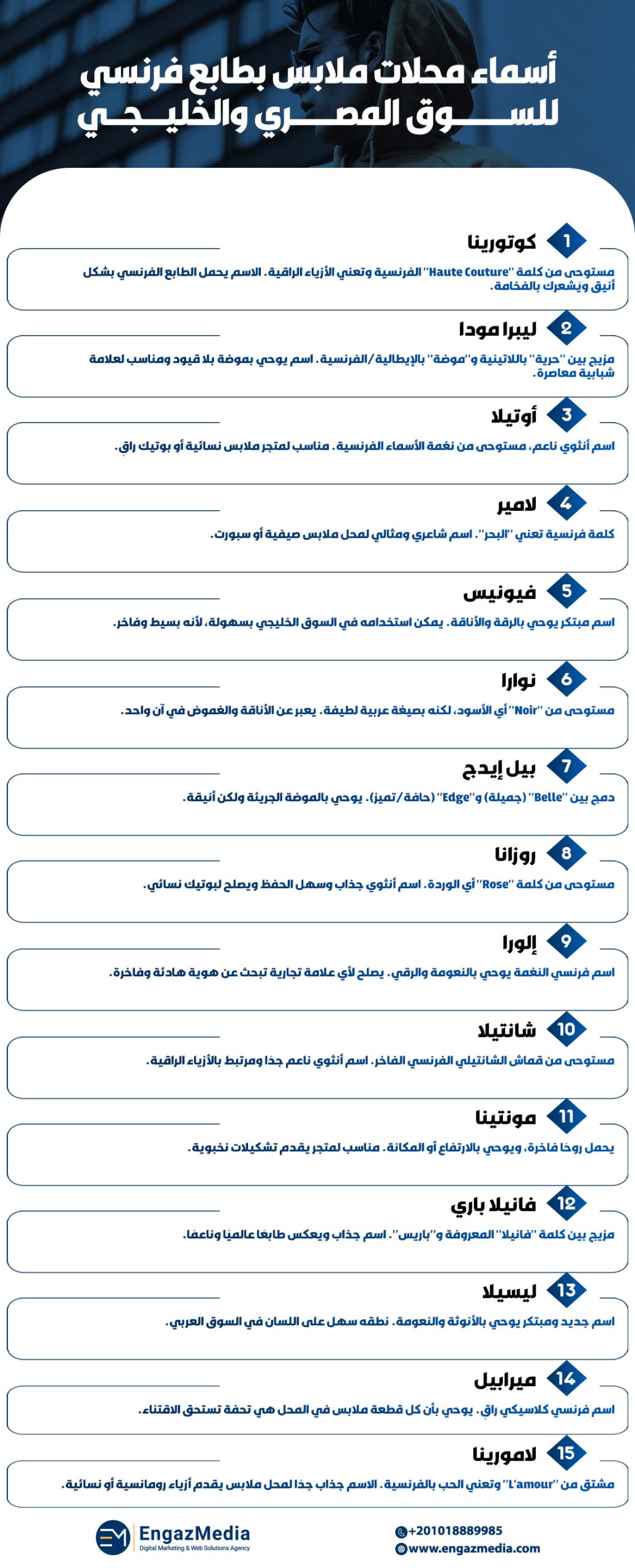 أسماء محلات ملابس بطابع فرنسي

