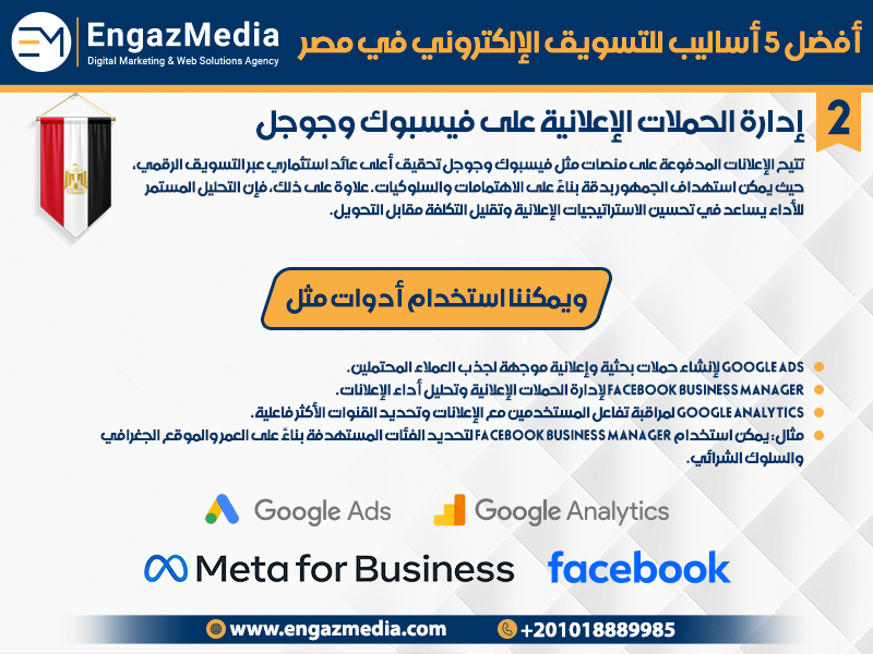 إدارة الحملات الإعلانية على فيسبوك وجوجل