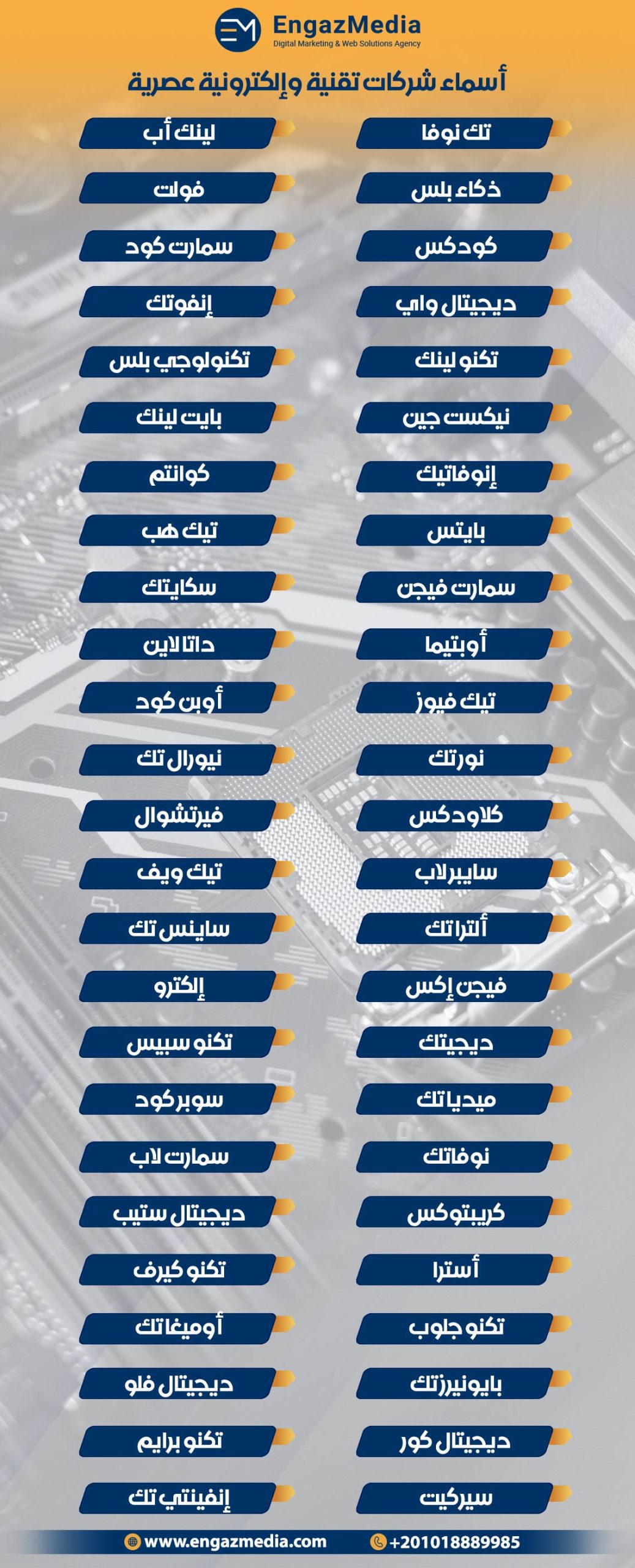 أسماء شركات تقنية وإلكترونية عصرية