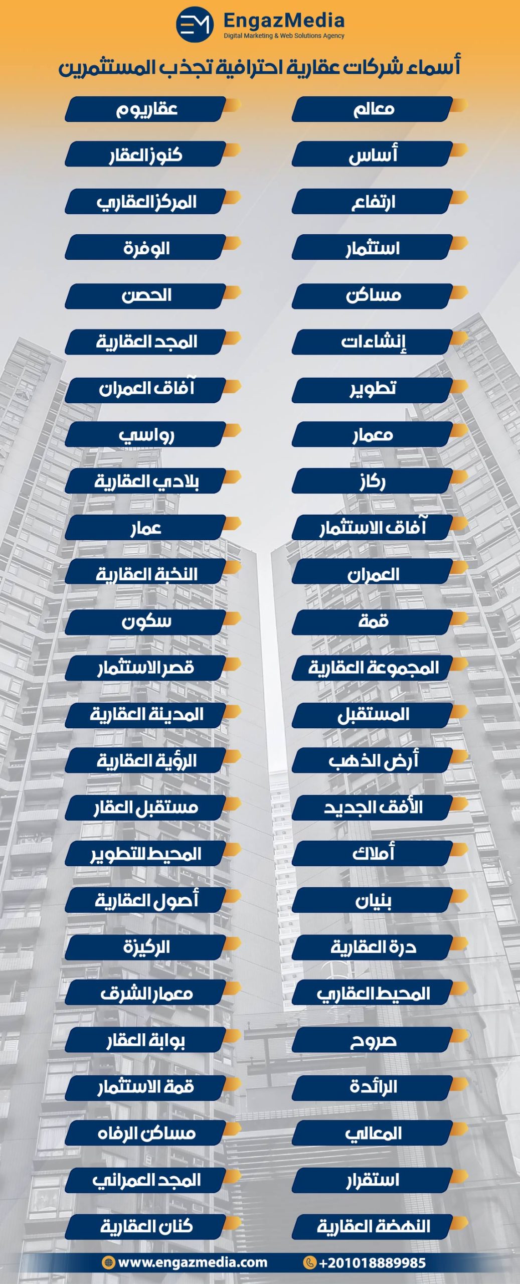 أسماء شركات عقارية احترافية تجذب المستثمرين