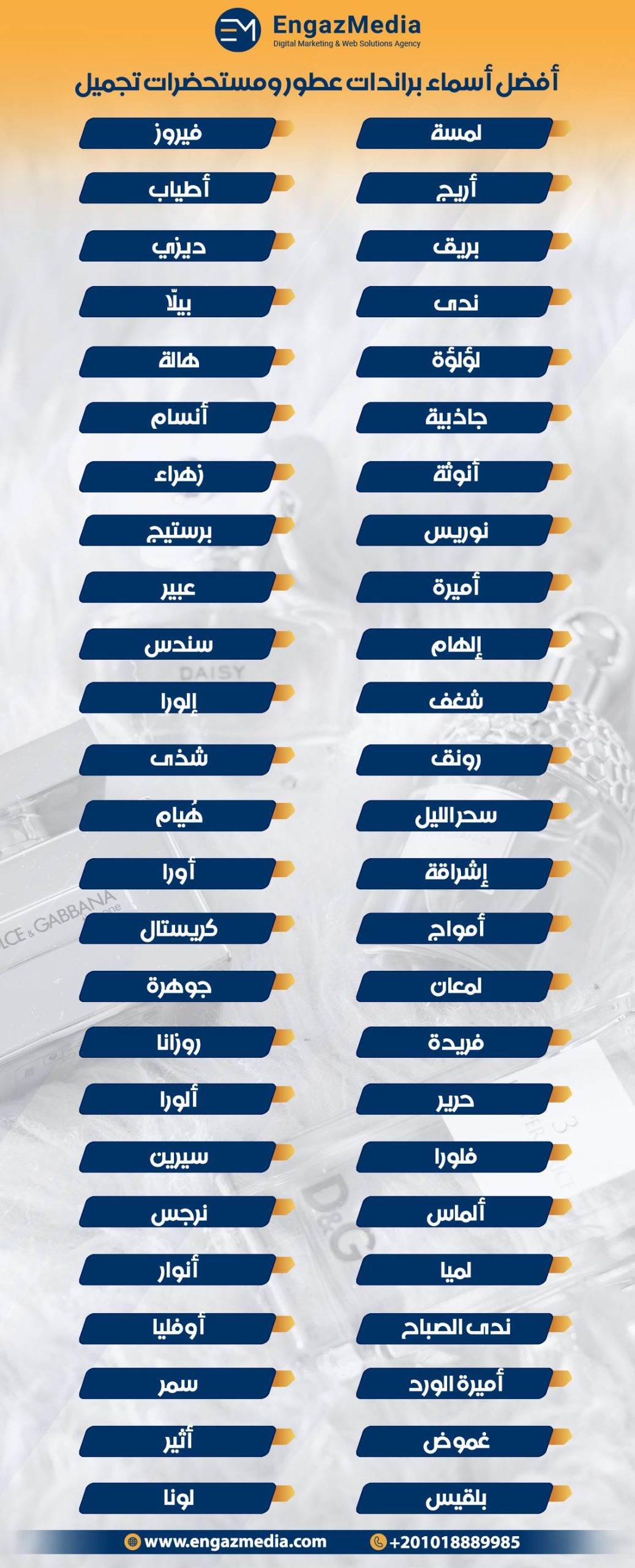 أفضل أسماء براندات عطور ومستحضرات تجميل