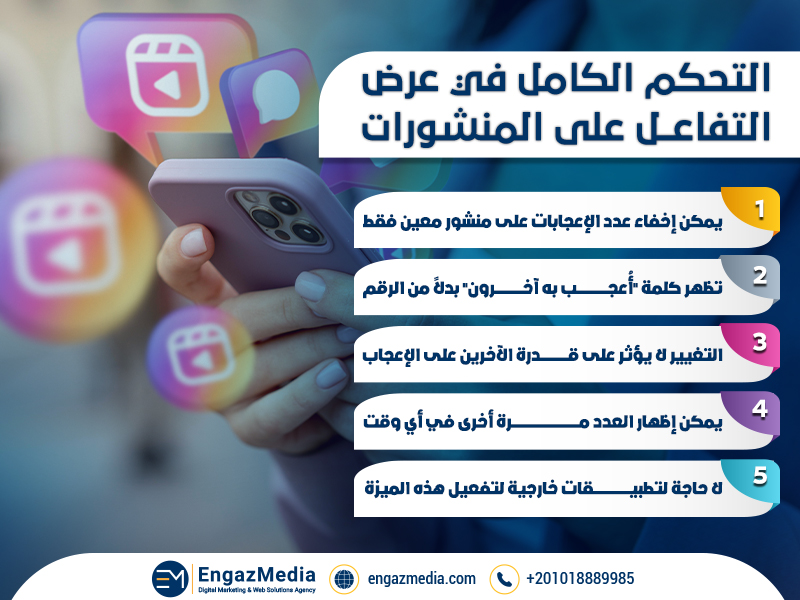 التحكم الكامل في عرض التفاعل على المنشورات