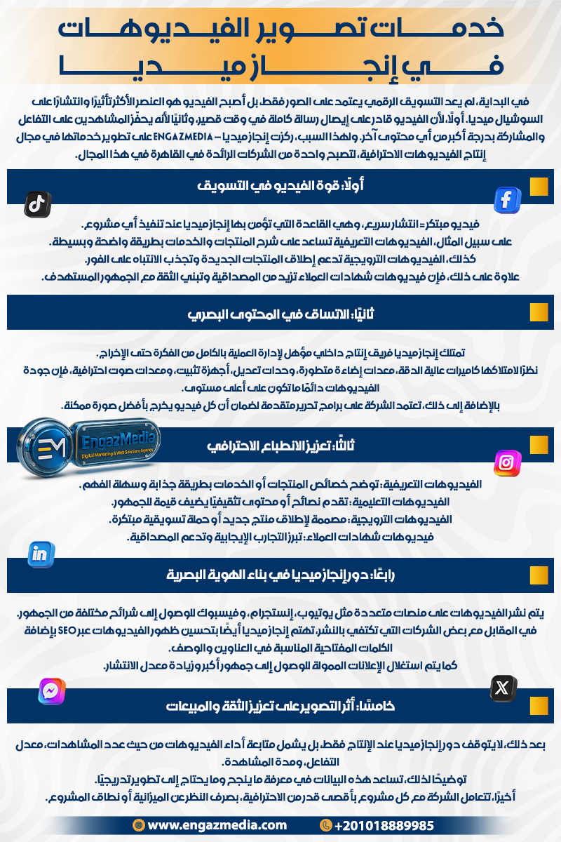 خدمات تصوير الفيديوهات في إنجاز ميديا
